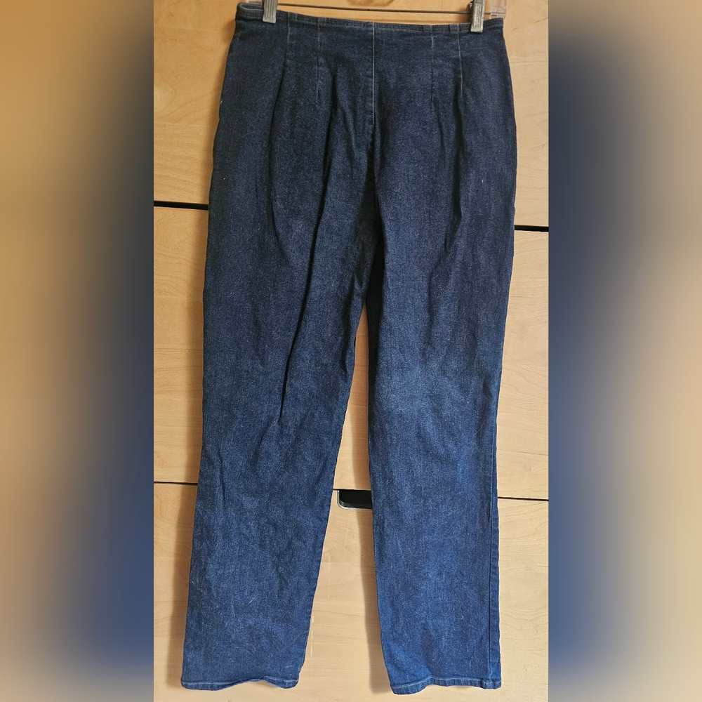 Blue Denim Pants Flat Front